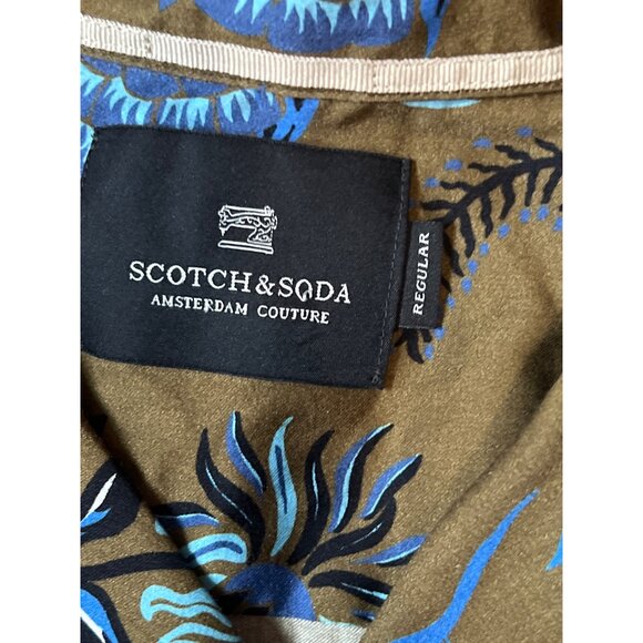 Scotch & Soda Mens Floral Long Sleeve Shirt XL Green/Blue Icarly ! spencer - Picture 5 of 6